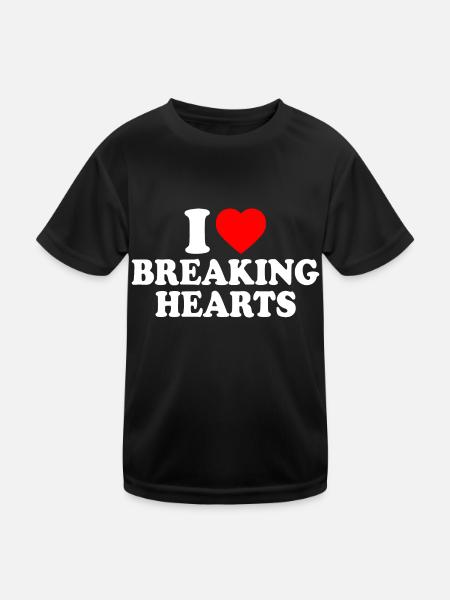 I love breaking hearts - Kinder Funktions-T-Shirt - Schwarz - Vorne