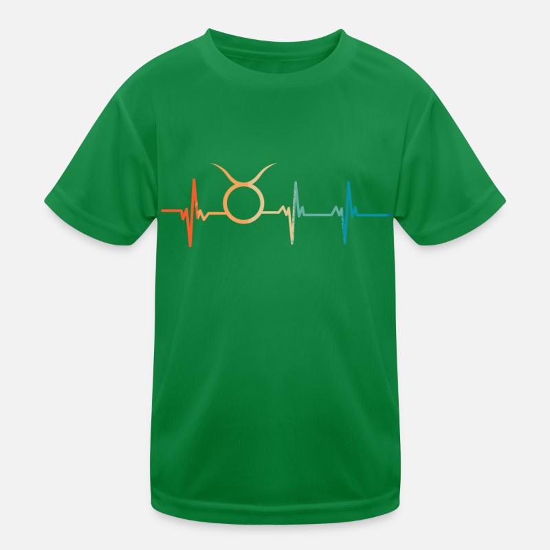 Taurus Star Sign Heartbeat Kids Functional T-Shirt