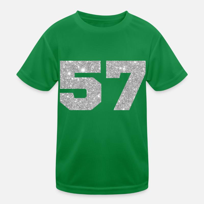 Nummer 57 Silberner Glitzer - 57. Jubiläum Kinder Funktions-T-Shirt