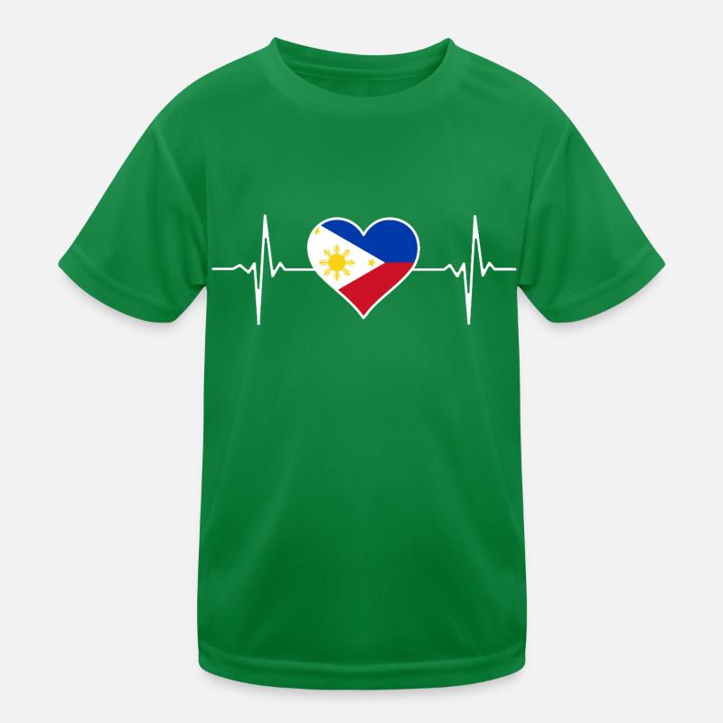 Battement de cœur du drapeau des Philippines T-shirt sport Enfant