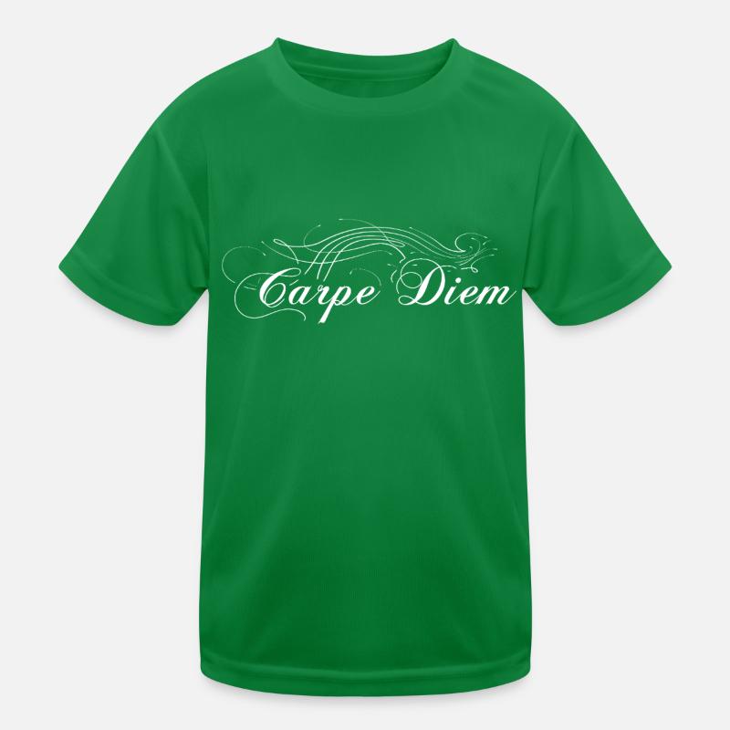 Carpe Diem verziert weiss Kinder Funktions-T-Shirt