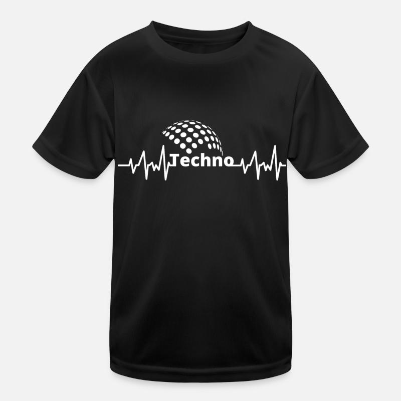 Techno Beat Heart ECG I love Techno Kids Functional T-Shirt