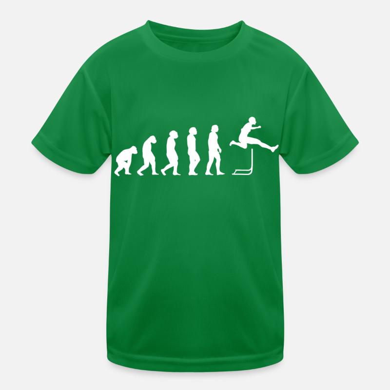 Hürdenlauf Leichtathletik Evolution Hürdenläufer Kinder Funktions-T-Shirt