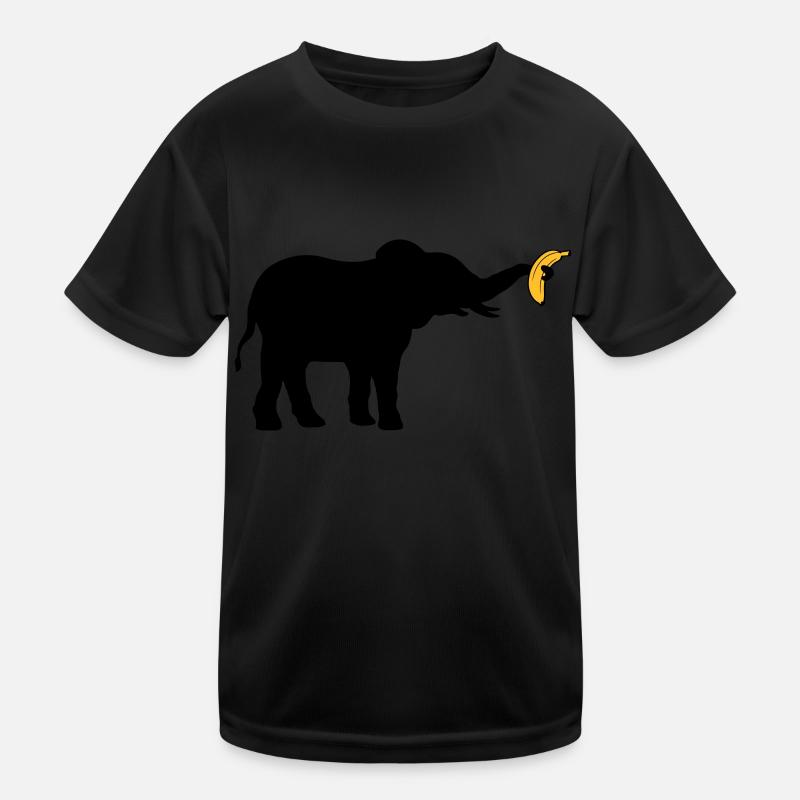 Große Banane Elefant Silhouette Kinder Funktions-T-Shirt