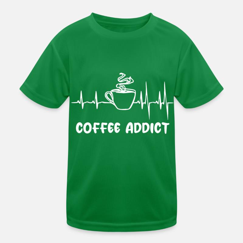 Herzschlag EKG Kaffee Puls Café Coffein Geschenk Kinder Funktions-T-Shirt