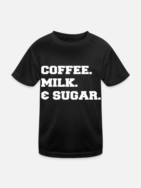 roastedbeans coffee sayings bday morning geek - Kinder Funktions-T-Shirt - Schwarz - Vorne