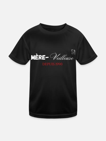 Mère veilleuse depuis 1990 - T-shirt sport Enfant - noir - Devant