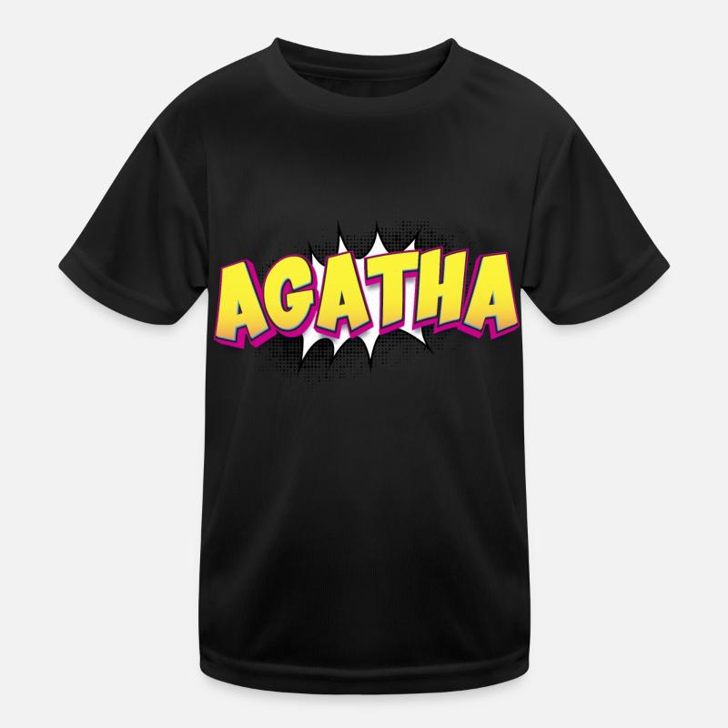 Agatha benutzerdefinierter Name Comic-Stil Pop-Art, Kinder Funktions-T-Shirt