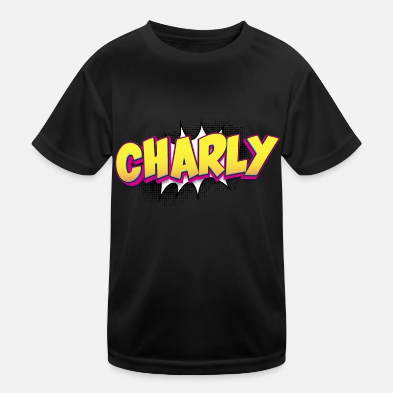 Charly Custom Name Comic Book Style Pop Art, Kids Functional T-Shirt