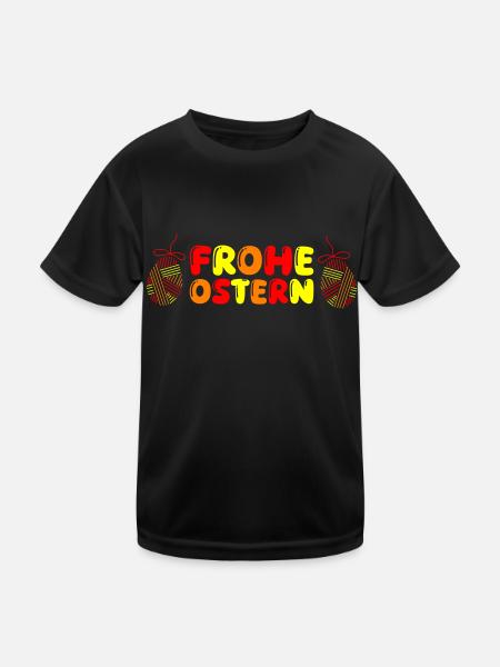 joyeuses Pâques - T-shirt sport Enfant - noir - Devant