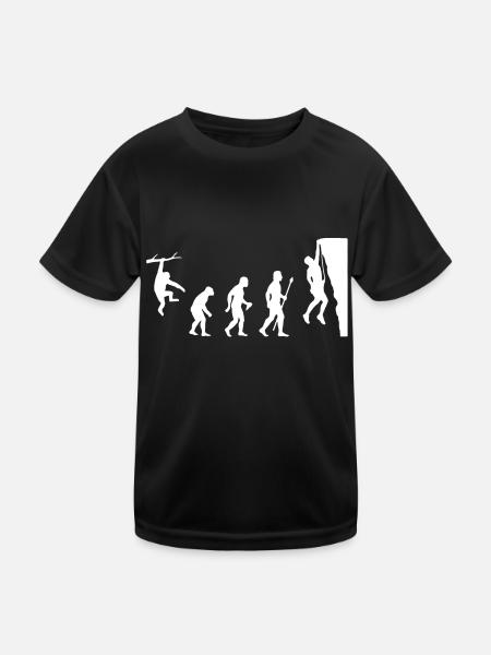 Rock Climbing Evolution Shirt - Kids Functional T-Shirt - black
