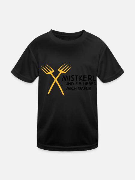 Mistkerl - Kinder Funktions-T-Shirt - Schwarz