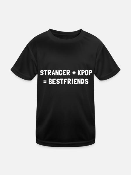 STRANGER PLUS KPOP EQUALS BESTFRIENDS - Kids Functional T-Shirt - black - Front