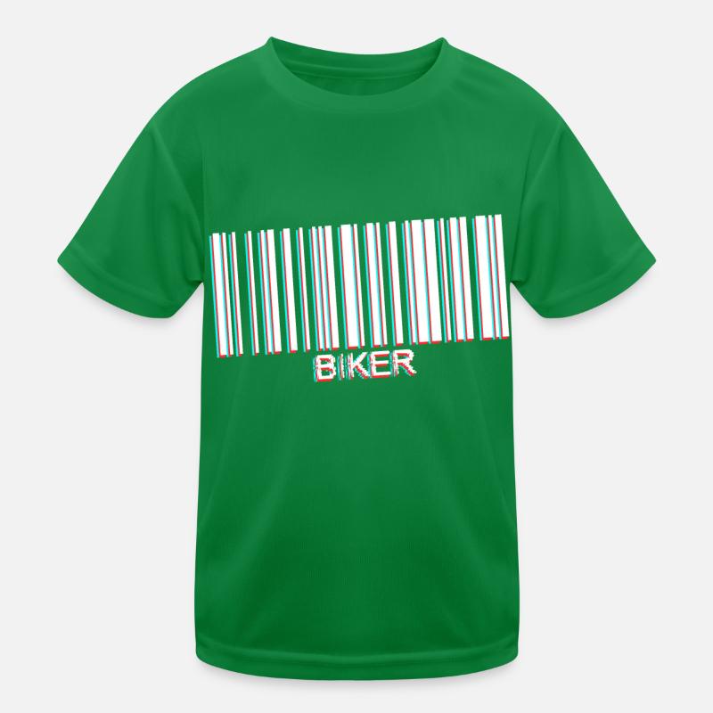 code barre biker white T-shirt sport Enfant