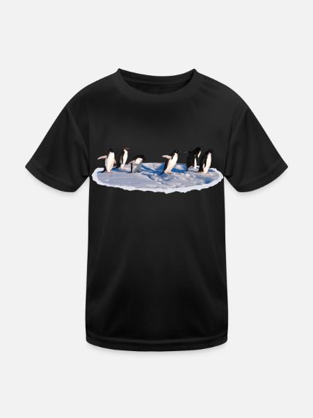 Pinguine auf einer Eisscholle Pinguin - Kinder Funktions-T-Shirt - Schwarz