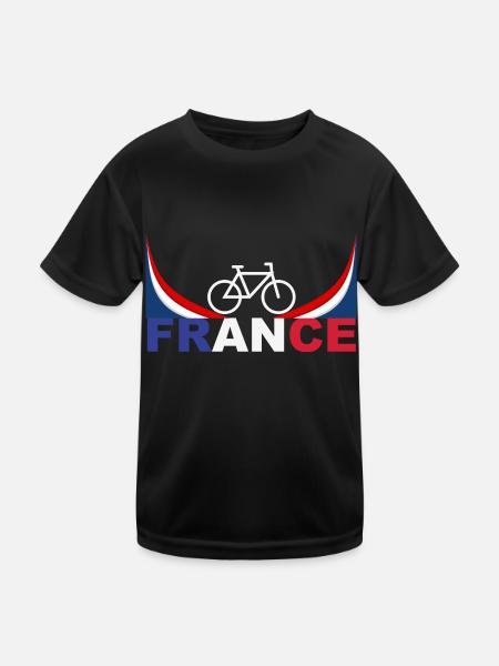 France - Kinder Funktions-T-Shirt - Schwarz
