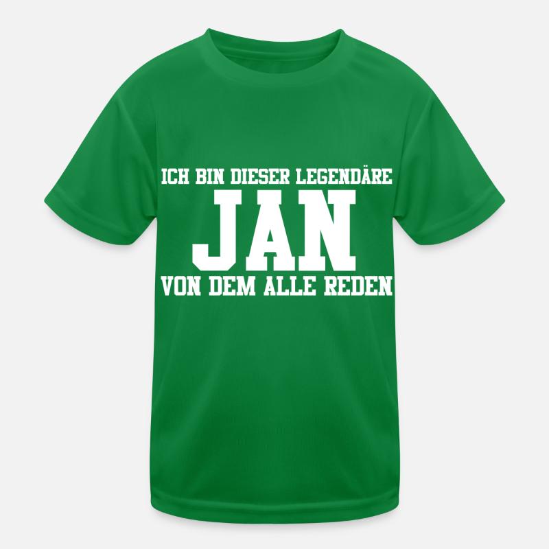 Jan Name Design Kinder Funktions-T-Shirt