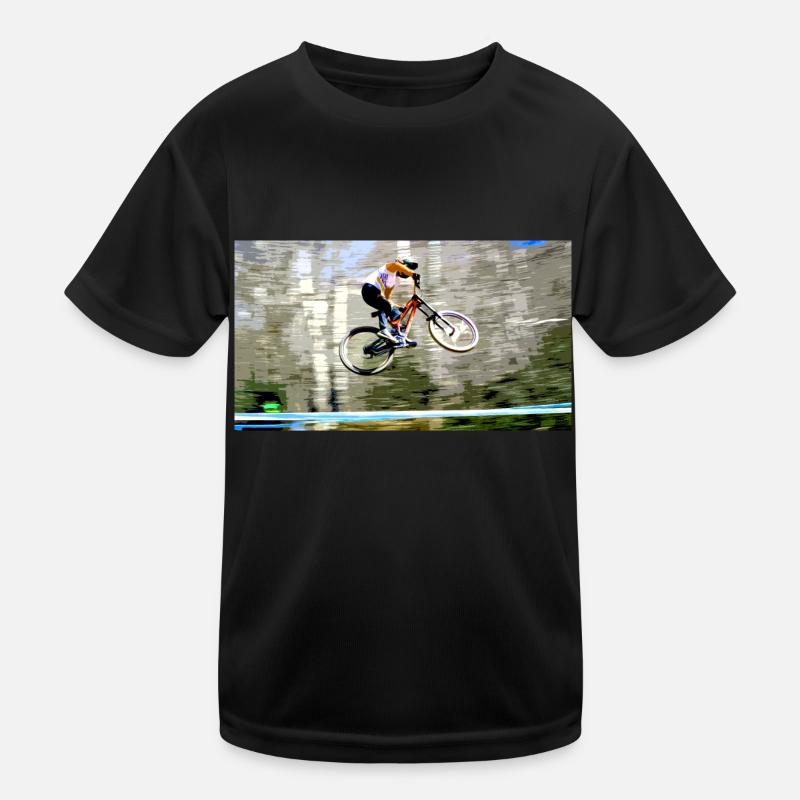 Downhill-Mountainbiken Kinder Funktions-T-Shirt