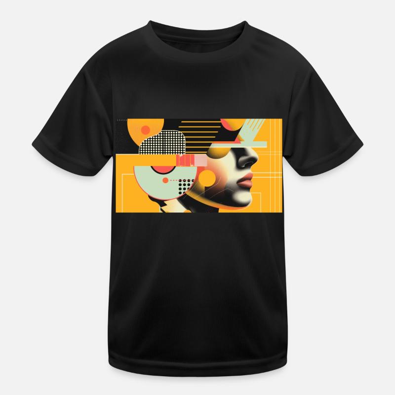 Geometrisches Gesichtsspiel Kinder Funktions-T-Shirt
