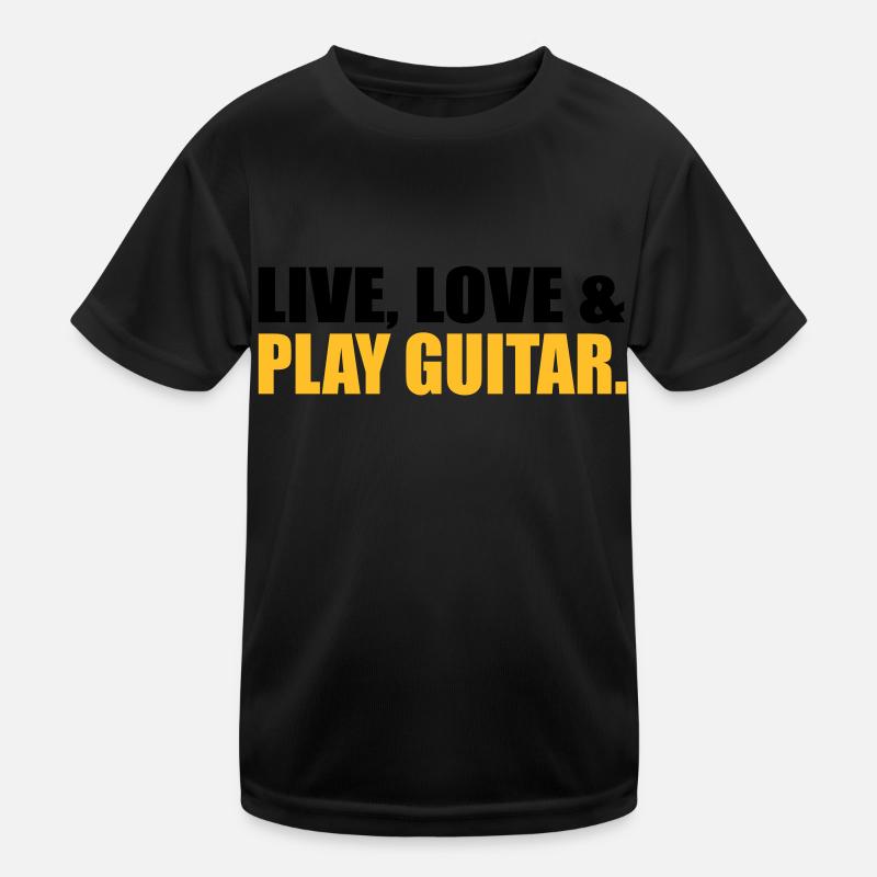 Gitarre - Kinder Funktions-T-Shirt - Schwarz