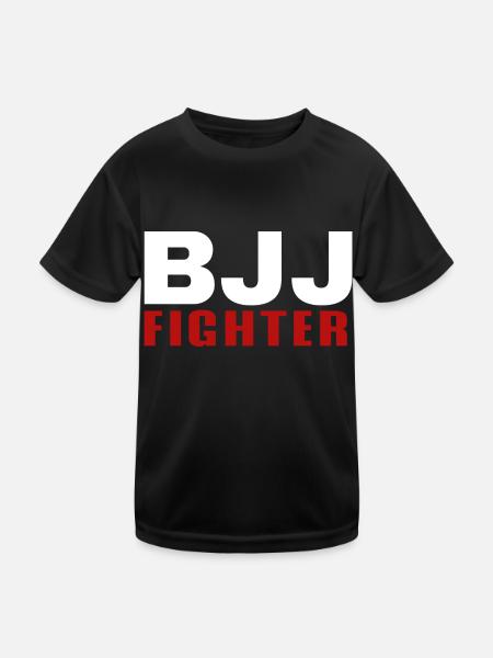 Brasilianischer Jiu-Jitsu BJJ-Kämpfer - Kinder Funktions-T-Shirt - Schwarz