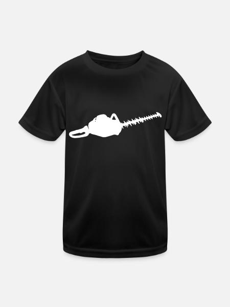 Heckenschere Heckenschneider - Kinder Funktions-T-Shirt - Schwarz - Vorne
