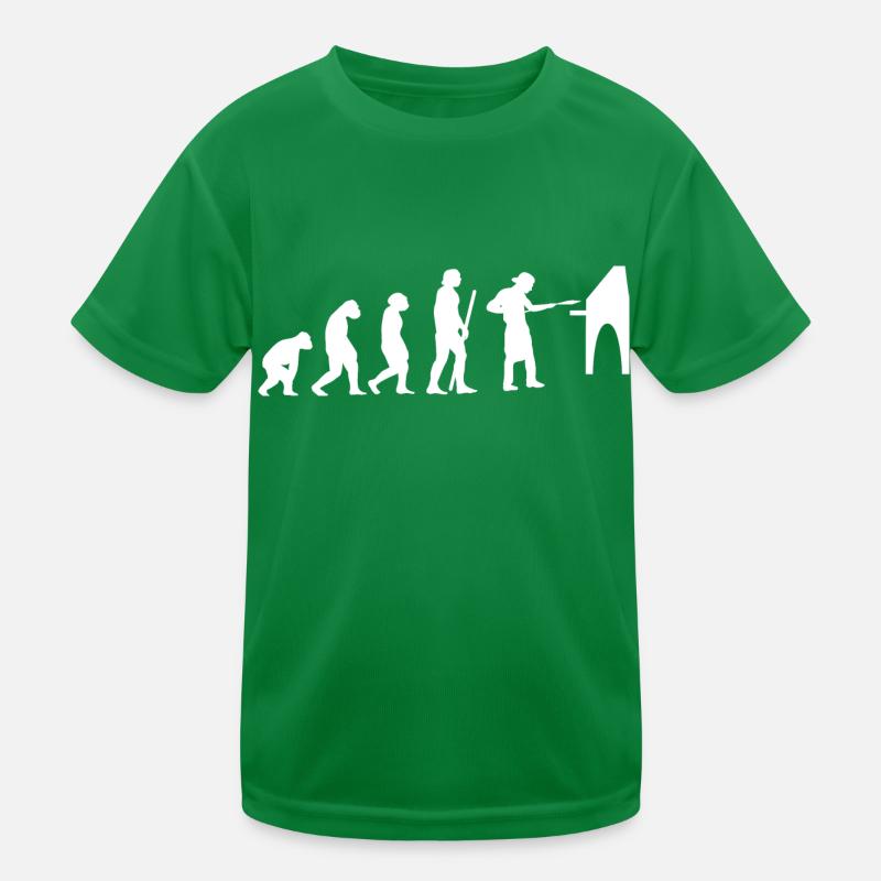 Human Evolution Pizza Delivery Guy Eating Pizza It Kinder Funktions-T-Shirt