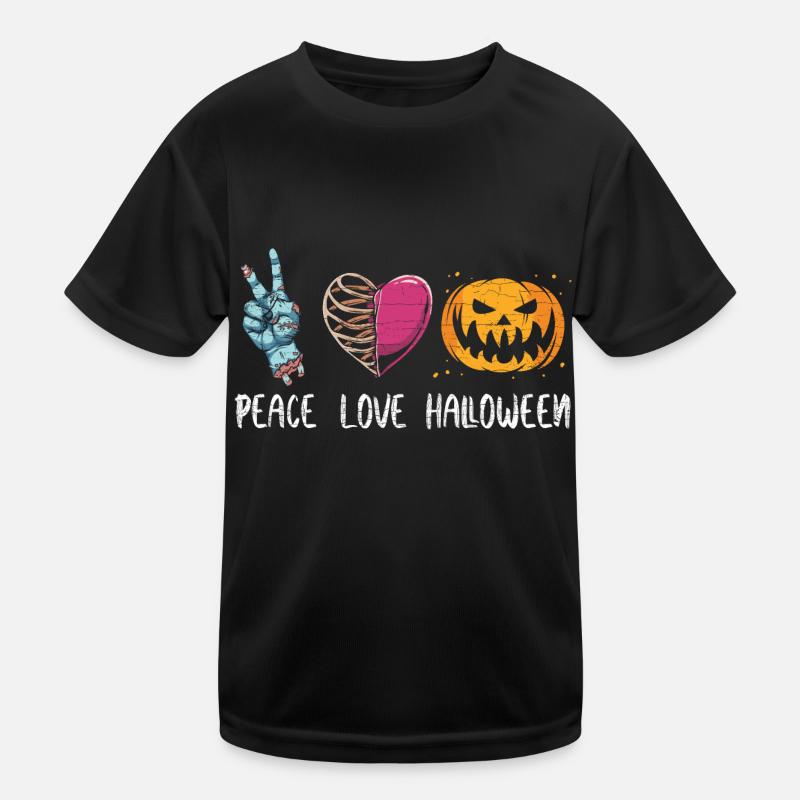 Peace Love Halloween Kinder Funktions-T-Shirt