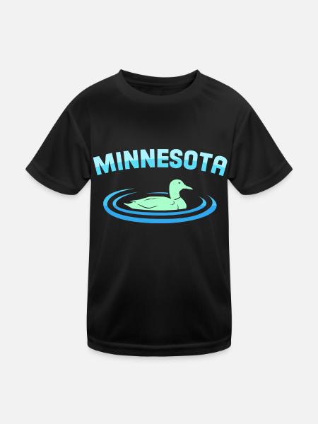 Duck Minnesota Design für stolze Minnesotaner - Kinder Funktions-T-Shirt - Schwarz - Vorne