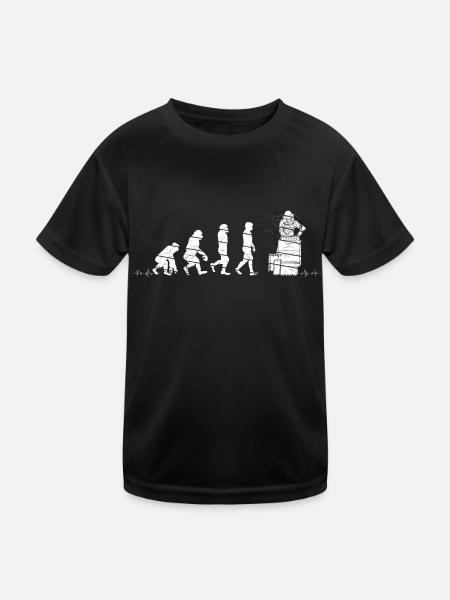 Evolution Imker Shirt - Geschenk Bienenzüchter Ges - Kinder Funktions-T-Shirt - Schwarz - Vorne