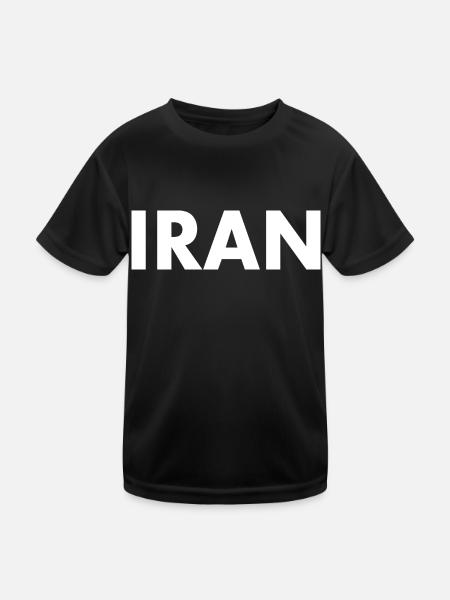 Iran - Kinder Funktions-T-Shirt - Schwarz - Vorne