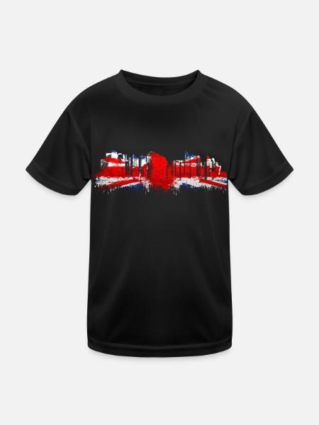 England UK London British English United Kingdom - Kids Functional T-Shirt - black - Front