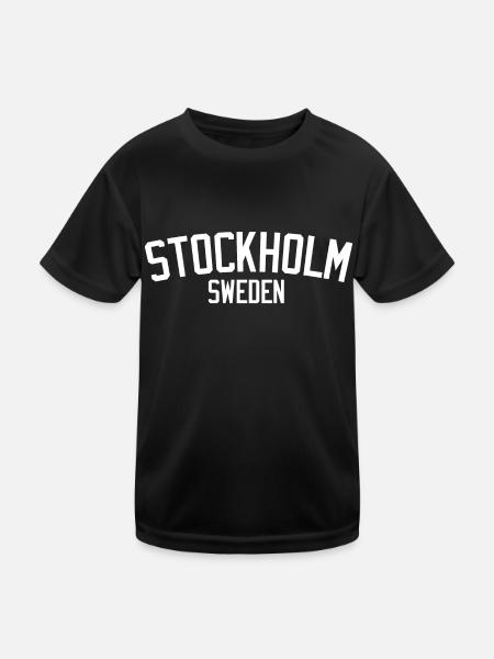 Stockholm Schweden - Kinder Funktions-T-Shirt - Schwarz - Vorne