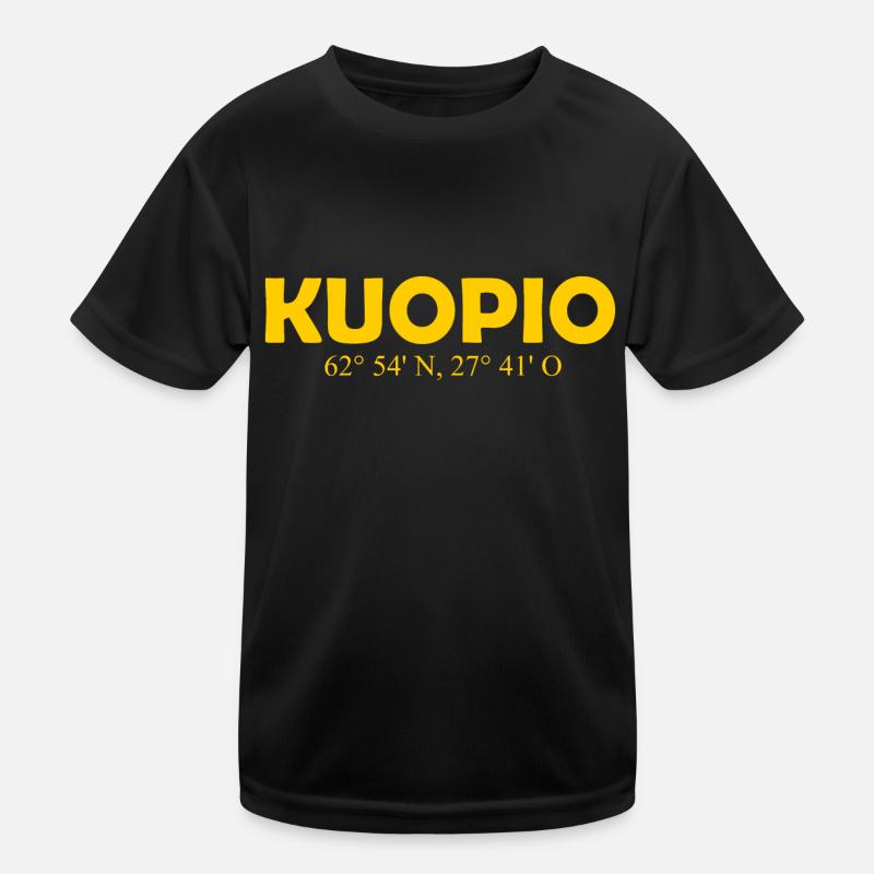 Kuopio - Finland - Coordinates - Longitude Kids Functional T-Shirt