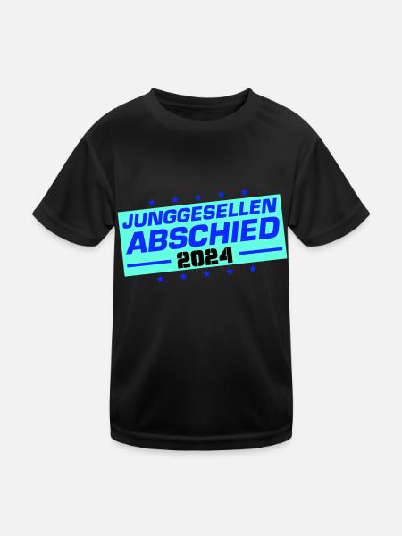 Junggesellen Abschied 2024 - Kinder Funktions-T-Shirt - Schwarz - Vorne