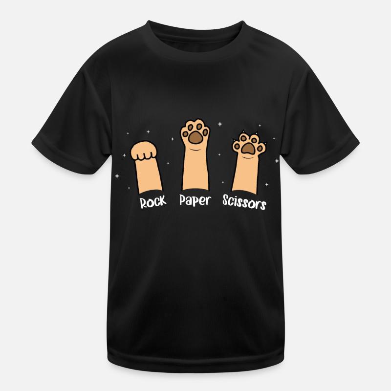 Schere-Stein-Papier-Handspiel Niedliche Katze mit Lustigem Kinder Funktions-T-Shirt