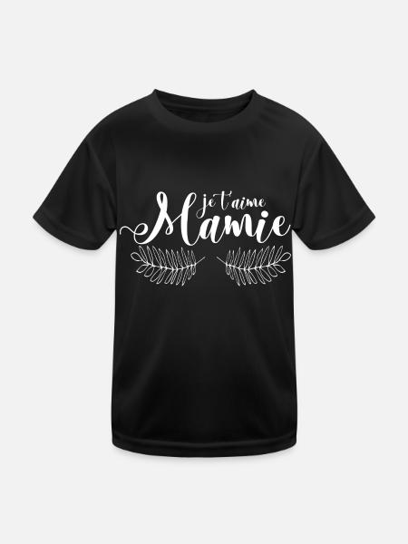je t aime Mamie - T-shirt sport Enfant - noir - Devant