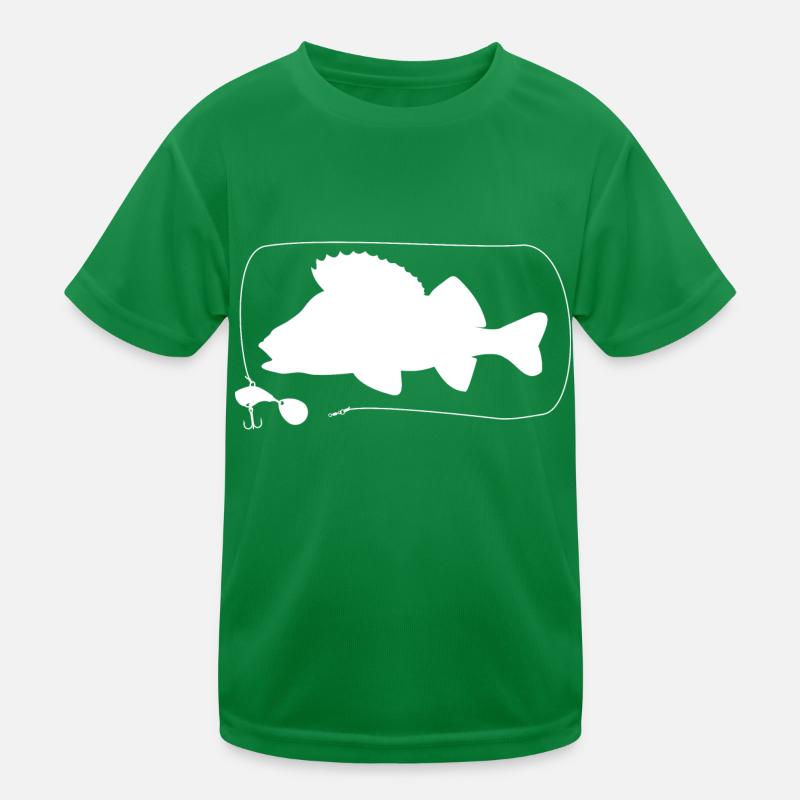 Barsch mit Jigspinner Kinder Funktions-T-Shirt