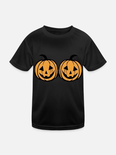 Pumpkin Face - Kids Functional T-Shirt - black - Front