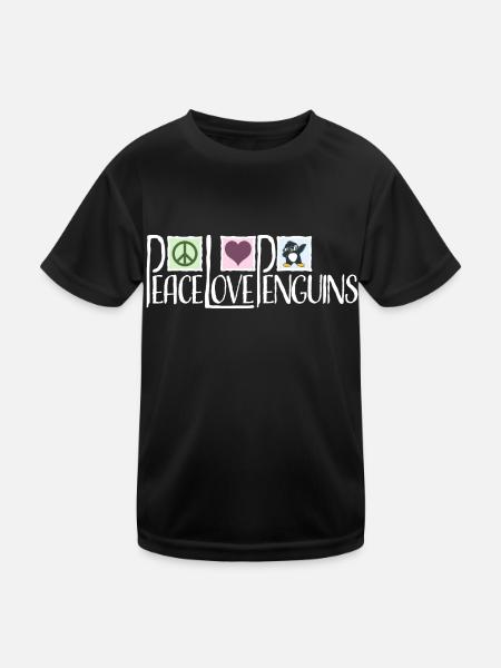 Amour Paix Pingouins Drôle Dab Cool Pingouin Dabbing - T-shirt sport Enfant - noir - Devant