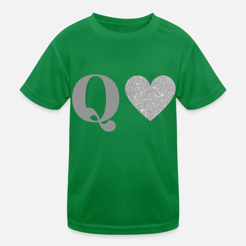 Silbernes Herz Q Buchstabe Kinder Funktions-T-Shirt