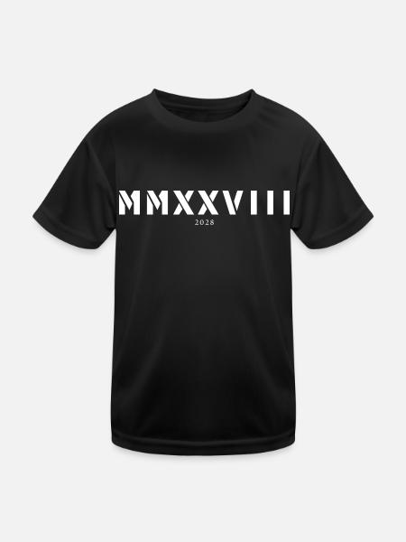 Chiffres romains année de naissance Fabriqué en 2028 - T-shirt sport Enfant - noir - Devant