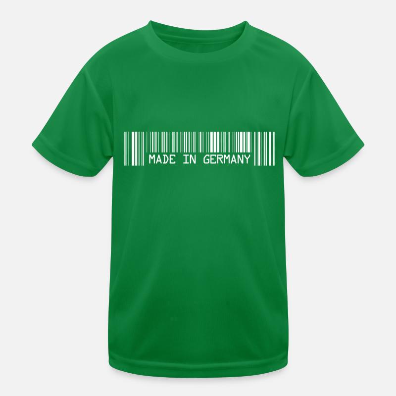 Made in Germany - Deutschland - Barcode - Strichco Kids Functional T-Shirt
