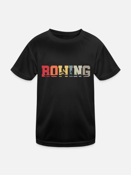 Rowing - Rowing - Rower - Rower - Aviron - Kids Functional T-Shirt - black - Front
