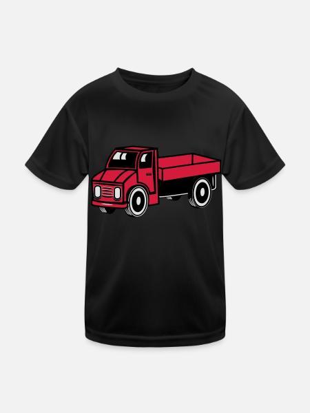 Auto Spielzeug Laster Kipper Truck Lastwagen Fahrz - Kinder Funktions-T-Shirt - Schwarz - Vorne