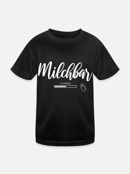 Milchbar Ladebalken Milchflasche Baby Milchnahrung - Kinder Funktions-T-Shirt - Schwarz - Vorne