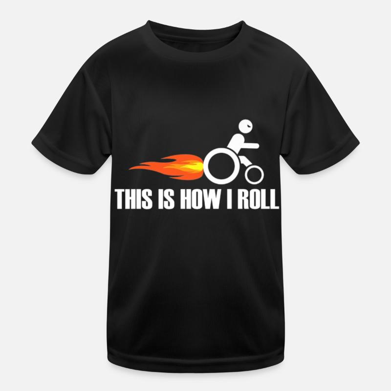 Rollstuhl Behinderung - Rollstuhlfahrer T-Shirt Kinder Funktions-T-Shirt