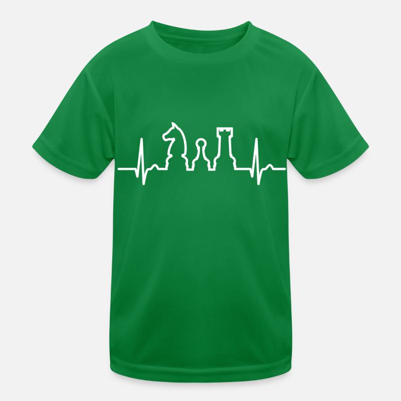ECG curve - heart curve - pulse, chess - chess matt Kids Functional T-Shirt