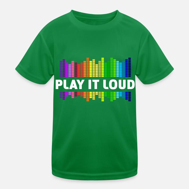 Play it loud Equalizer Musik Regenbogen bunt Disko Kinder Funktions-T-Shirt