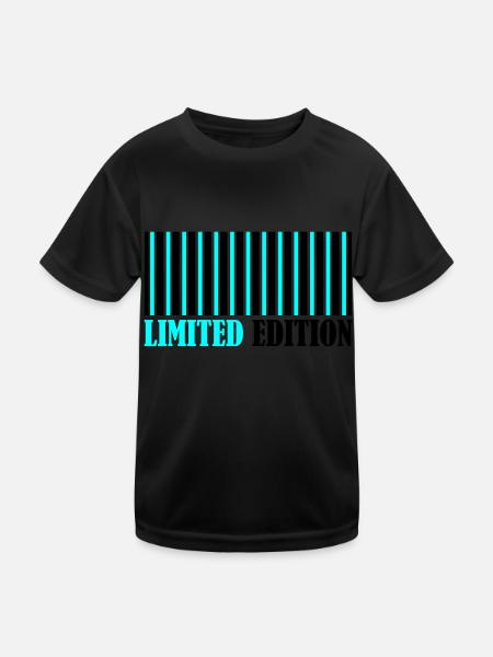 Barcode Limited Edition - Kinder Funktions-T-Shirt - Schwarz - Vorne